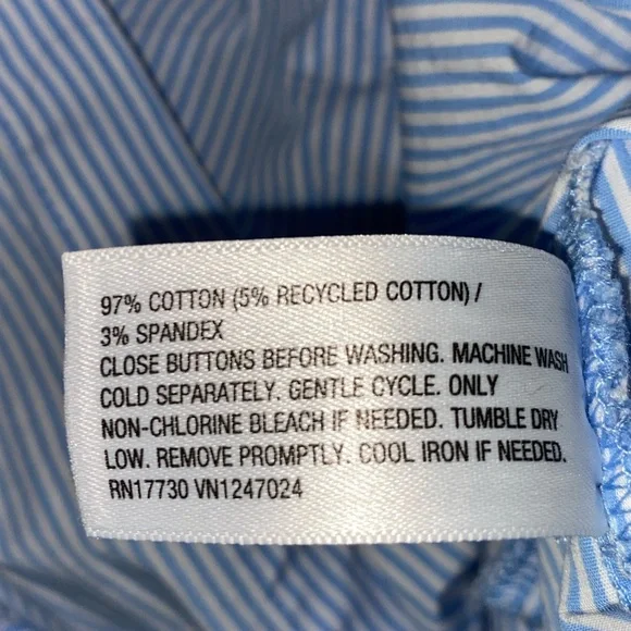 KATE SPADE New York x Target Ribbon Short Sleeve Midi Shirtdress in blue stripe. - Picture 8 of 8